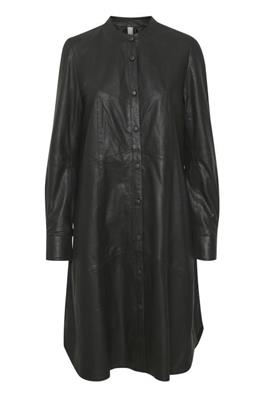 CUAlina Leather Dress Black