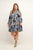 KCQio Dress Blue Ikat Print