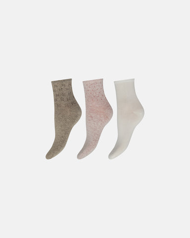 3-Pack Ankel Sock Bamboo Multicolour