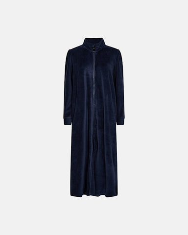 Velour Zip Robe Navy