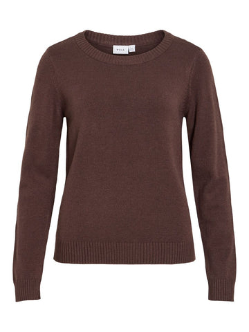 Viril O-Neck L/S Knit Top Coffee Bean
