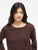 Viril O-Neck L/S Knit Top Coffee Bean