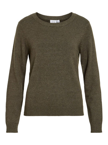 Viril O-Neck L/S Knit Top Forest Night