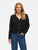 Viril V-Neck Knit Cardigan Black
