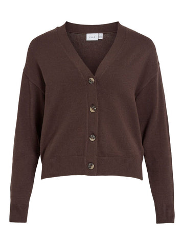 Viril V-Neck Knit Cardigan Coffee Bean