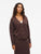 Viril V-Neck Knit Cardigan Coffee Bean