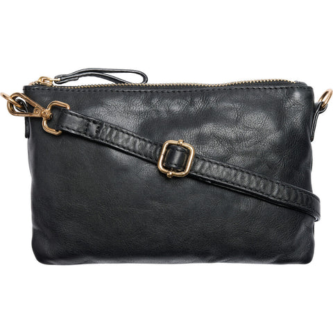 Washed Cow Mini Clutch Black & Dark Cognac