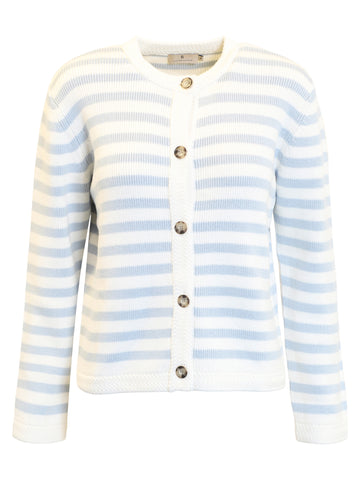 Striped Cardigan Mist Blue