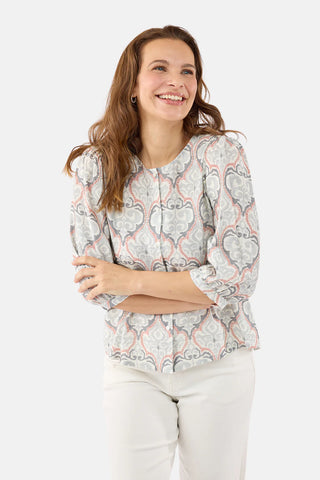 Blouse Med 3/4 ærme Light Grey