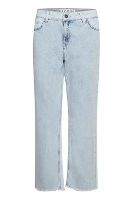 PZGaby HW Jeans Cropped Length Straight Leg Bleached Blue