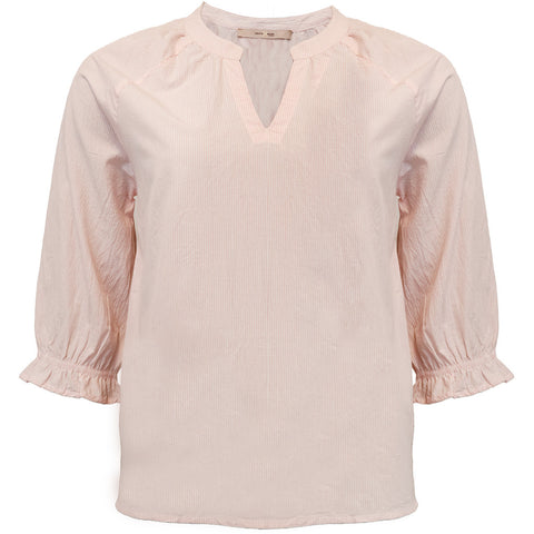 Addie Blouse Pink/White Small Stripe