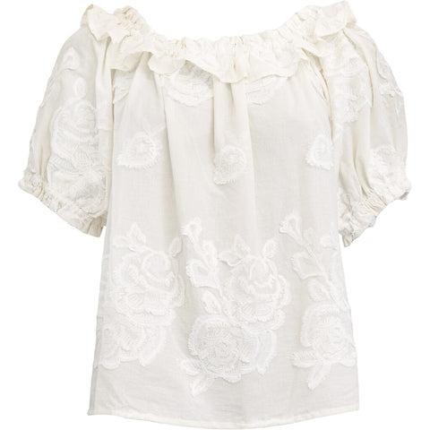 Milley Off Shoulder Blouse White/Flower