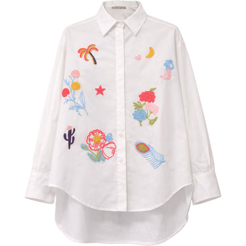Mia Shirt White/Palm