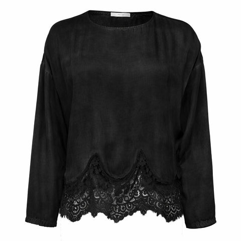 Mila L/S Lace Blouse Black