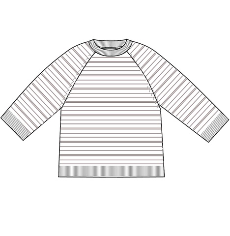 B.Cph Striped Pullover Gray Blue Melange
