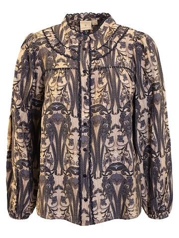 B.Cph Printed Shirt Blue Paisley