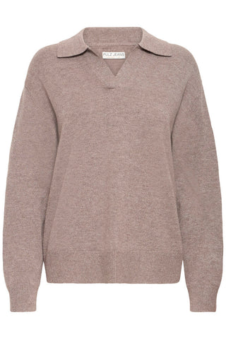 PZSteffi Open Polo Pullover Chocolate