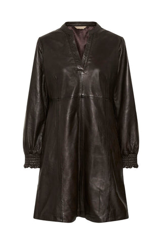 CUAniela Leather Dress Coffee Bean