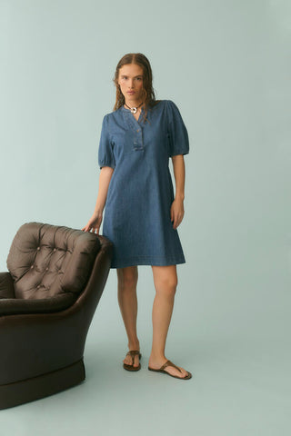 CUBerteline Arpa SS Dress Dark Blue Wash