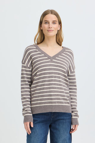 PZSteffi Stripe Pullover Chocolate Brown