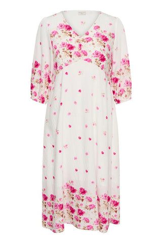 KCrosa Midi Dress White Rose Bord