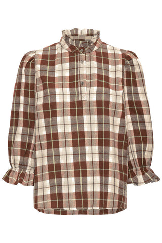 PZDeva Blouse Brown Check