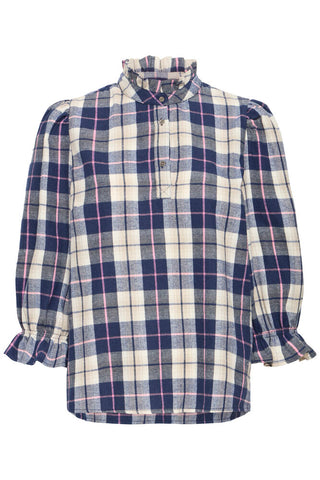 PZDeva Blouse Blue Check