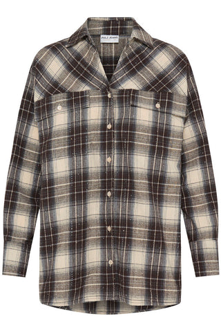 PZKamma Oversized Shirt Beige Espresso