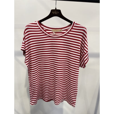 MdcLotte T-shirt White/Rosso Stripe