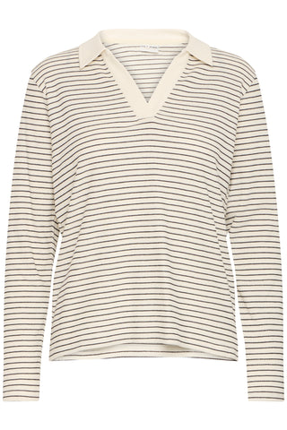 PZRowan LS T-Shirt Off/White/Black Stripe