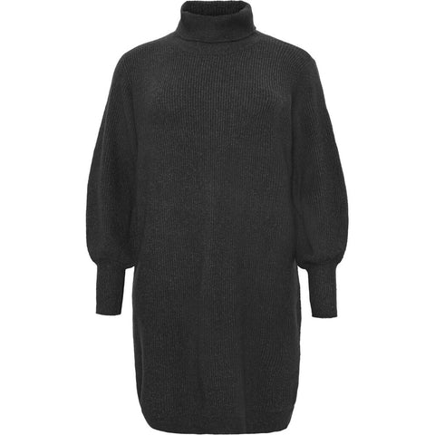 Knitted Dress W Rollneck and LS Balloon