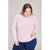 Knitted O-neck Sweater LS Balloon Rose