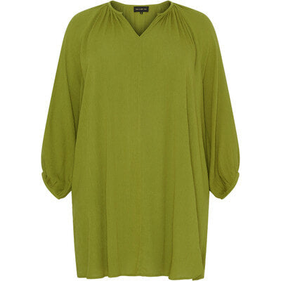 Raglan Tunic Dress 3/4 Sleeves Golden Cypress Green