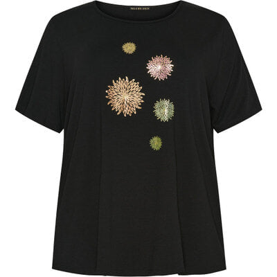 T-shirt SS Gold Flower W Colour Print