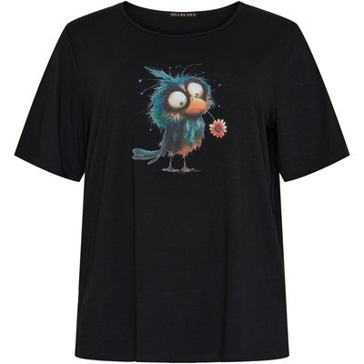 T-shirt SS Sleeves Funny Bird Black