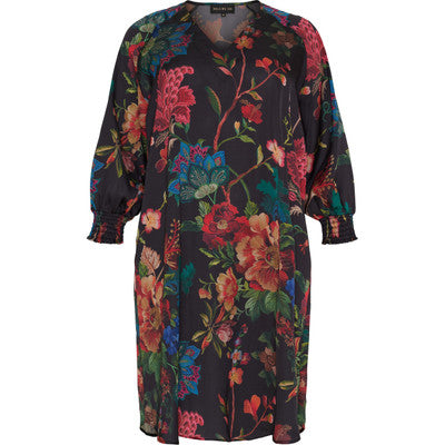 Loose V Neck Dress 3/4 Sleeves