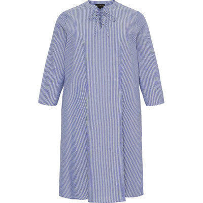 Loose Dress W ties Denim Blue Pinstripes