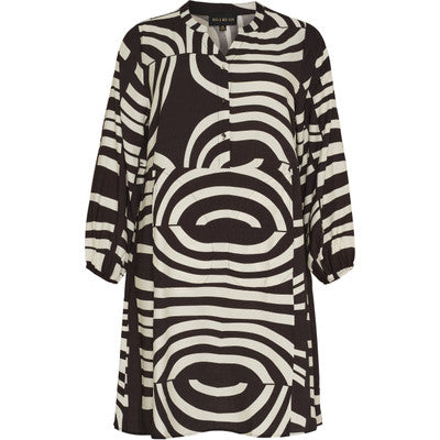 Tunic Dress V Neck Opening LS Creme Mix