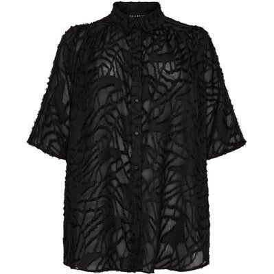 Shirt Kimono W Batwing Sleeves Black