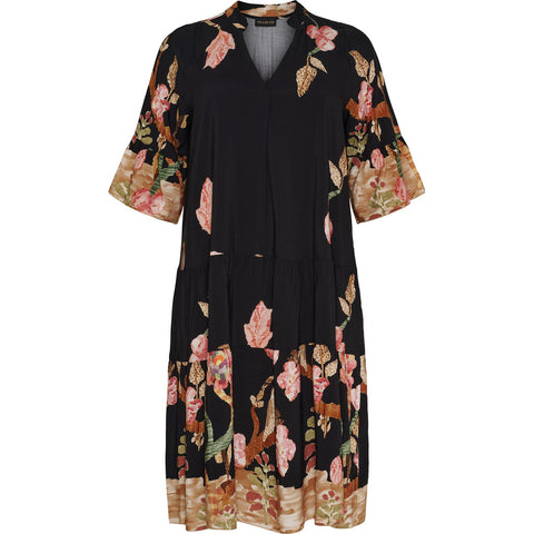 Drees W Flair Skirt And Cuffs Black Mix