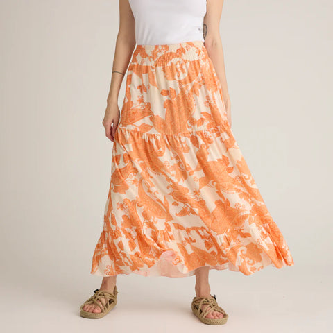 Gunette Viskose Long Skirt Orange