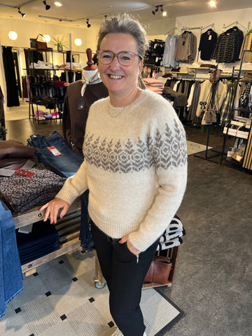 B.Cph Jaquard Pullover Sand Melange