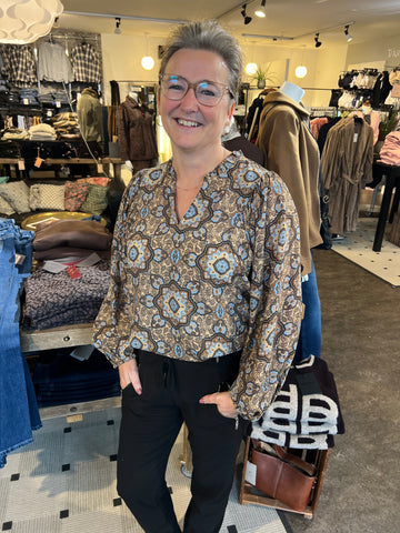 B.Cph Printed Blouse Ginger Root Mix