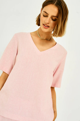 FQLava Blouse Off-White W Fuchsia Pink