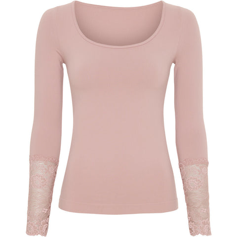 Mary Blouse W Lace LS Rosa Antico