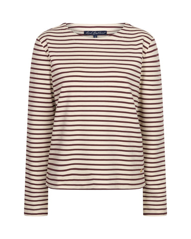 Terry Stripe Creme/Darkberry