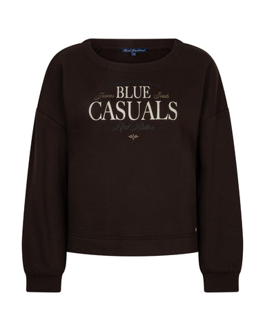 Terry Sweater Chestprint Espresso