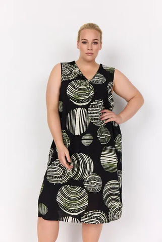 WA-Medine 3 Dress Black W Green