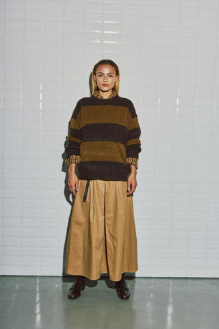 WBLLiza LS Stripe Pullover Brown/Camel