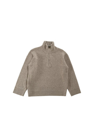 WBLLiza LS Rib Zip Pullover Japanese Pearl Melange